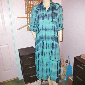 Natural Life Rebecca Womens Dress Size S Pockets Woven Midi Tiered Babydoll Boho